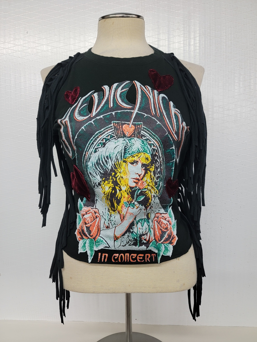 Stevie Nicks Band Fringe Halter Top Upcycled